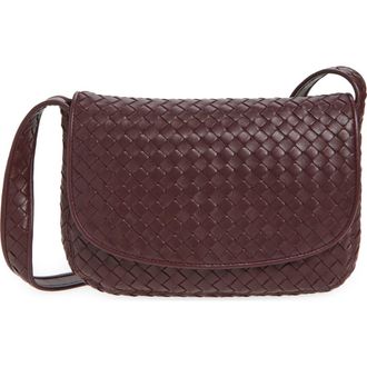 Bottega Veneta Veneto Intrecciato Leather Messenger Bag in Deep Mahogany-Silver at Nordstrom