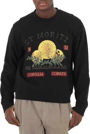 Bally Mens Black St. Moritz Graphic Print Cotton Sweatshirt, Size X-Small
