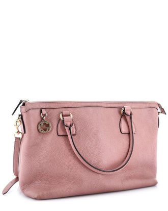 Gucci Lady Dollar Zip Convertible Tote Leather (Authentic Pre-Loved)