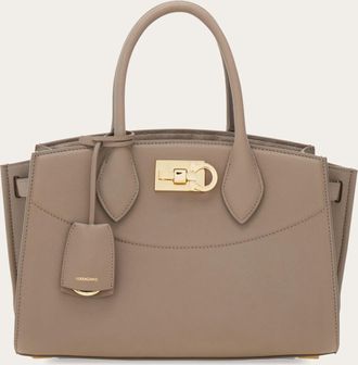 Ferragamo Women New Ferragamo Studio soft bag (M) Beige