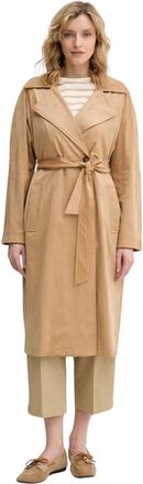 Benetton Trenchcoat met ceintuur van su&egrave;de-look - Dames - Trenchcoats - Beige - XS - Su&egrave;de - Jassen