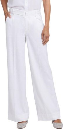 NYDJ Nydj Mona Linen-Blend White Wide Leg Jean