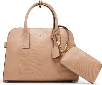 Anne Klein Curved Satchel in Mocha at Nordstrom Rack