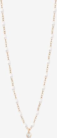 Gigi Clozeau Ros&eacute;gold-Halskette mit Harz und Damanten Classique Gigi Supr&ecirc;me Blanc - 42 cm