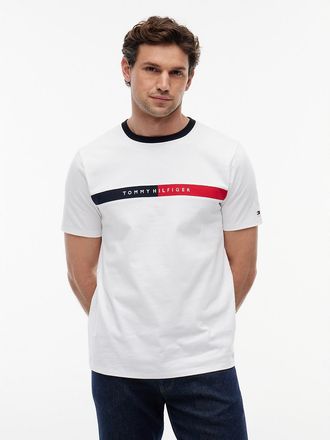 Tommy Hilfiger Mens Colorblock Flag Logo T-Shirt - White - XXXL
