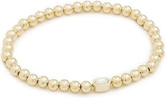 Kendra Scott Mini Elaina Stretch Womens Bracelet Womens Bracelet Gold Ivory Mother Of Pearl, Brass
