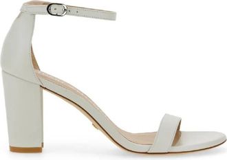 Stuart Weitzman Nearlynude Leather Sandals, Brand Size 36 ( US Size 5.5 )