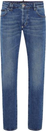 Philipp Plein Tattoo Super straight-cut jeans - men - Cotton/Cotton/Spandex/Elastane/Polyester - 34 - Blue