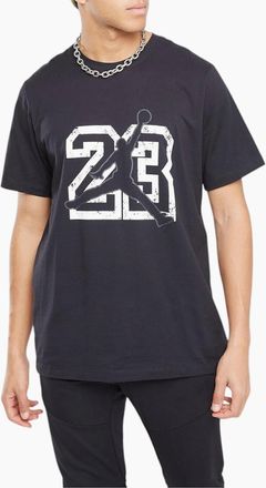 Nike Mens NIKE Air Jordan Mens T Shirts Short Sleeve Crew Neck Sportswear Activewear Top - Black - Size: 42