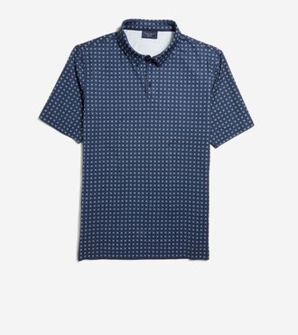 Cole Haan Mens All-Day Floral Polo Shirt - Blue Size Medium