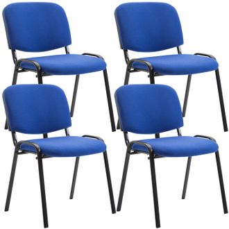 Clp Clp - Set 4 Sedie Ufficio Visitatore Ken Imbottite In Tessuto Blu