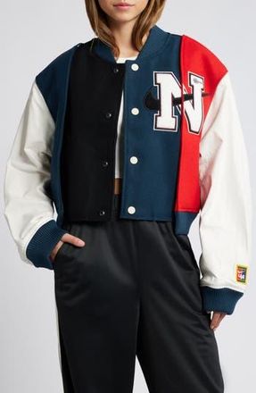 Nike x Yoon Ahn Varsity Bomber Jacket in Black/Navy/Phantom/White at Nordstrom Rack, Size Medium