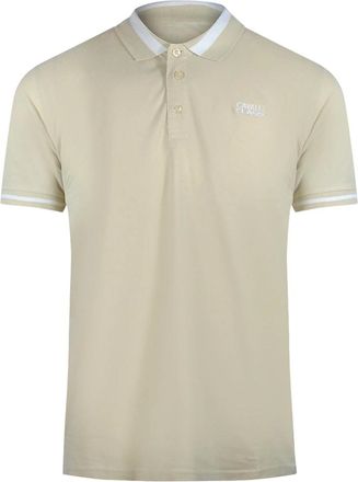 Roberto Cavalli Mens Cavalli Class Bold Stripe Beige Sand Polo Shirt - Tan - Size: 38