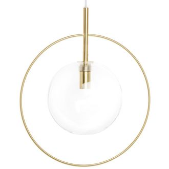 Maisons du monde L&aacute;mpara de techo de metal dorado y globo transparente