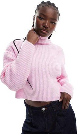 Only long sleeve turtle neck sweater in pink