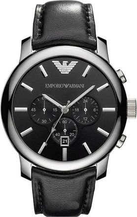 Emporio Armani Ar 0431 Horloge - Heren - Horloges - Zwart - ONE Size - Leer - Accessoires
