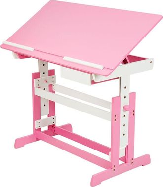TecTake Scrivania regolabile in altezza e inclinabile legno rosa