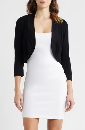 Eliza J Bolero Cardigan in Black at Nordstrom, Size X-Large