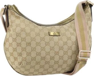 Gucci Pre-owned Canvas Schoudertas - Dames - Vintage Schoudertas - Beige - ONE Size - Vintage