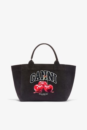 Ganni Mixed Black Medium Cherry Tote