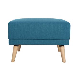 Miliboo Pouf / Poggiapiedi Tessuto Blu Ulla