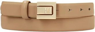 Kazar Lichtbruine riem met vierkante volledige gesp - Dames - Riemen - Bruin - 100 CM - Leer - Accessoires
