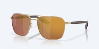 Costa Unisex Wader Polarized Sunglasses In Brushed Gold Gold Mirror