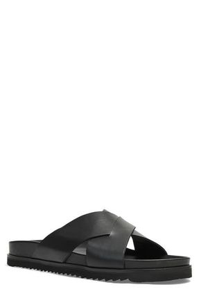 Aquatalia Bellini Weatherproof Slide Sandal in Black Calf at Nordstrom, Size 10.5