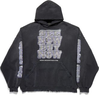 Balenciaga (WMNS) Balenciaga Snbn Hoodie Black 739024TQVE71083