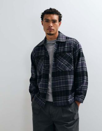 Carhartt Work in Progress Parson overshirt a quadri viola scuro