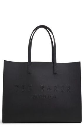 Ted Baker Sukicon Faux Leather Tote in Open Black at Nordstrom Rack