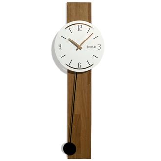OEM Reloj De Pared De Madera Con P&eacute;ndulo, Blanco Natural