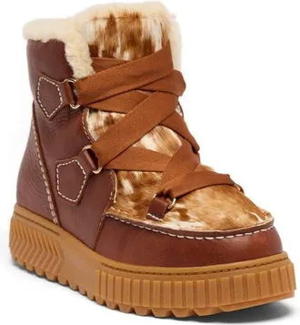 Sorel x Aspen Collection Ona Ave Alpine Lux Genuine Shearling Waterproof Boot in Dark Amber/Gum at Nordstrom, Size 6.5