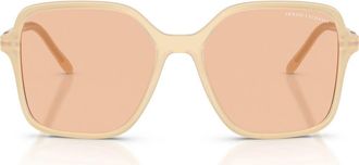 A|X Armani Exchange 53mm Butterfly Sunglasses in Shiny Opal Tundra/brown at Nordstrom