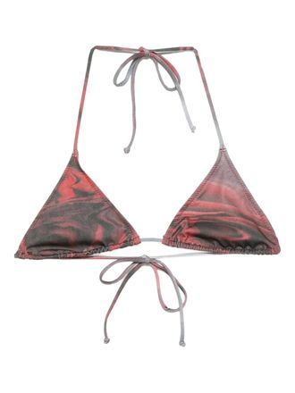 Jean Paul Gaultier Blurry Roses bikini top - women - Polyester/Lycra - S - Red