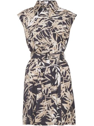 Brunello Cucinelli abstract-print mini dress - women - Cotton - M - Grey