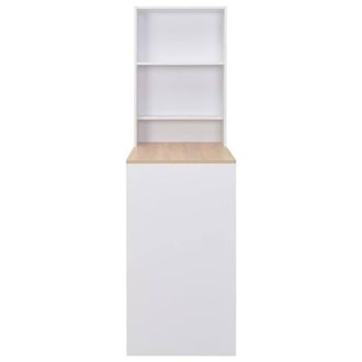 Berkfield Home Beautiful Bar Table with Cabinet White 115x59x200 cm | Size: 115 x 59 x 200 cm