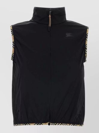 Burberry stretch nylon sleeveless jacket high collar