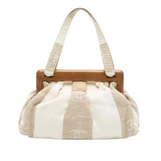 Chanel Pre-owned Handbags, female, White, Size: ONE SIZE Pre-owned Vintage Canvas Handbag