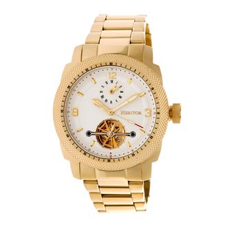 Heritor Mens Helmsley Semi-Skeleton Bracelet Watch - Gold Stainless Steel - One Size