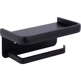OEM Soporte De Papel Higi&eacute;nico De Pared, Portarrollos De Aluminio, Dispensador De Papel Higi&eacute;nico Con Estante De Almacenamiento, Negro - Crezuo