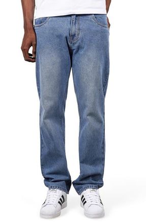 Pleasures X Zero Skateboards Rotten Straight Leg Jeans in Indigo at Nordstrom, Size 36