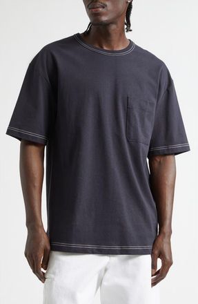 Christophe Lemaire Boxy Cotton & Linen T-Shirt in Urchin at Nordstrom, Size X-Large