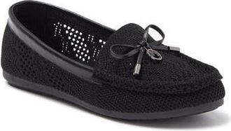 Gloria Vanderbilt Open Knit Bow Loafer in Black at Nordstrom Rack, Size 6.5