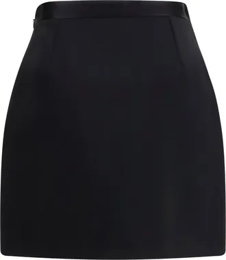 Versace Womens Wool Mini Skirt Black