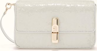 Furla Iride Borsa A Tracolla S Panna Bianco Tessuto Con Paillettes Donna