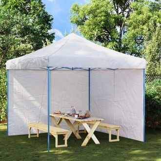 vidaXL Party Tent Sidewall 2 pcs with Zipper PE White, 45114