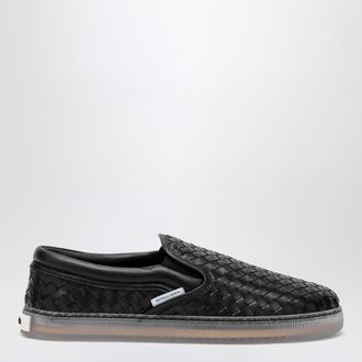 Bottega Veneta Sneaker Serena slip-on in pelle intrecciata nera