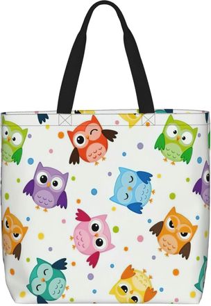 Generic Women Handbag Owl Pattern Travel Tote Bag Reusable Fashion Shopping Bags, For Christmas, Swim, Birthday, Gym, Graduation