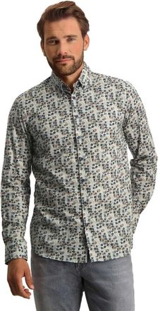 State of Art Overhemden, Heren, Grijs, M, Katoen, Casual grijs overhemd met unieke print